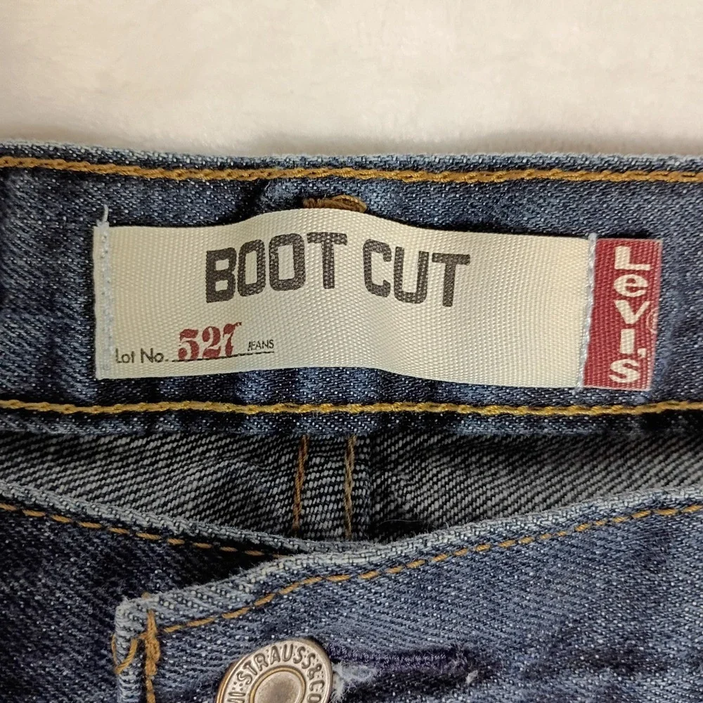 Levi's Bootcut Jeans Mens 38x30 Blue Denim Slim Fit 527 Y2K Western Classic